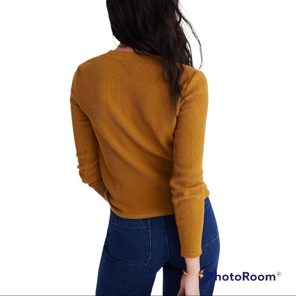 Madewell Texture & Thread Jacquard Knot Front Top - Picture 3 of 12